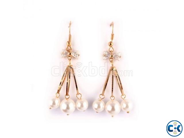 Gold Plated Pearl Earrings large image 0