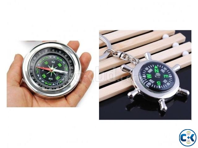 Combo Offer Compass Key Ring Hi-grade Stainless Steel Comp large image 0