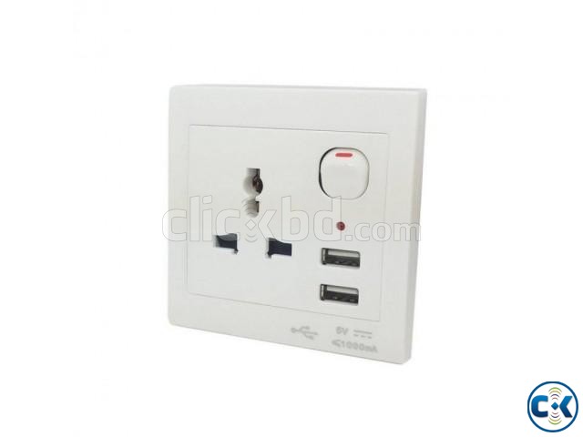 Electric Switch with 2 USB Port large image 0