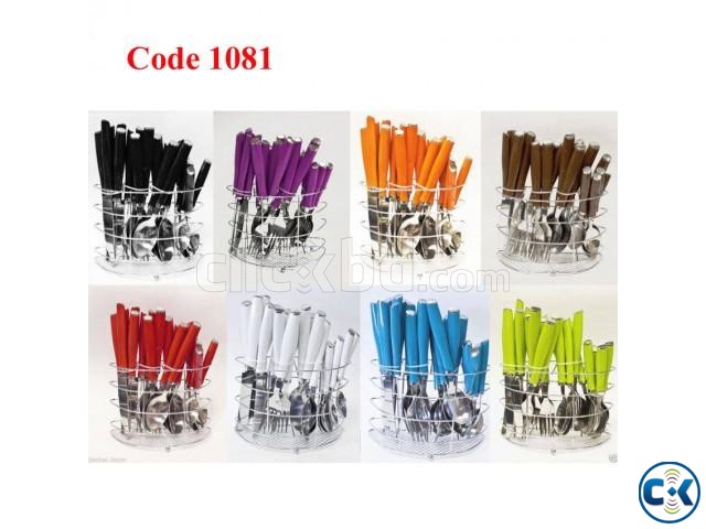 24 Piece Stylish Stainless Steel Cutlery Set large image 0