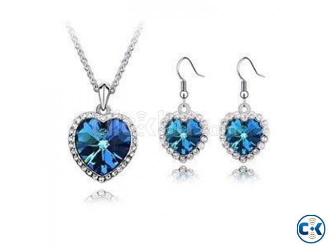 Titanic Heart of the Ocean Necklace set large image 0