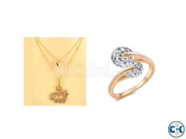 Combo Offer Women s Stone Necklace - Gold Rose Gold Plat Rin large image 0