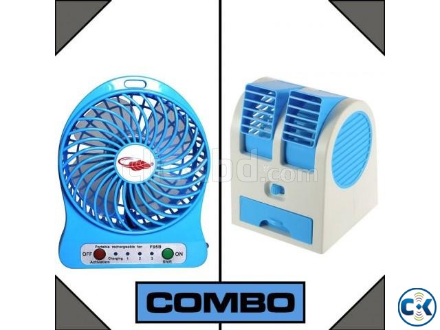Mini Air Cooler Mini Hand Held Fan Combo large image 0