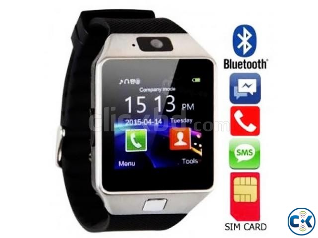 Sim Supported Smart Watch Silver Black large image 0