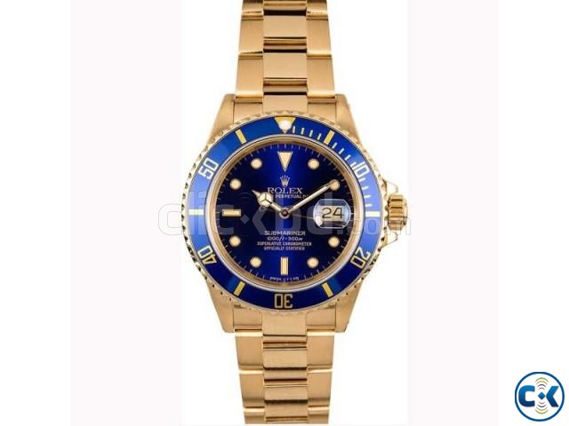 Rolex Blue Dialer with Golden Chain large image 0