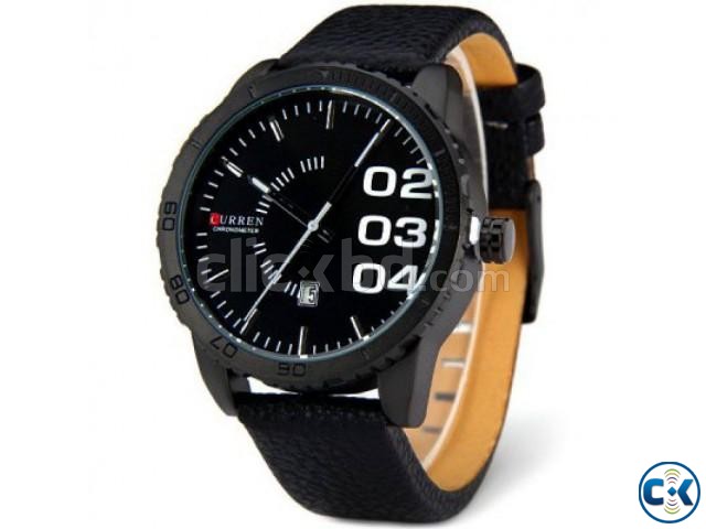 Curren Leather Belt Date Military Watch Black large image 0