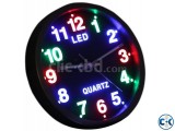 LED wall Analog clock with colorful degit Night light