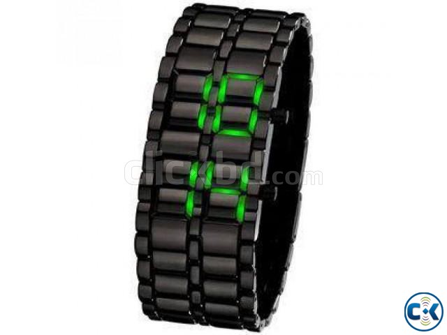 samurai led bracelet watch green  large image 0
