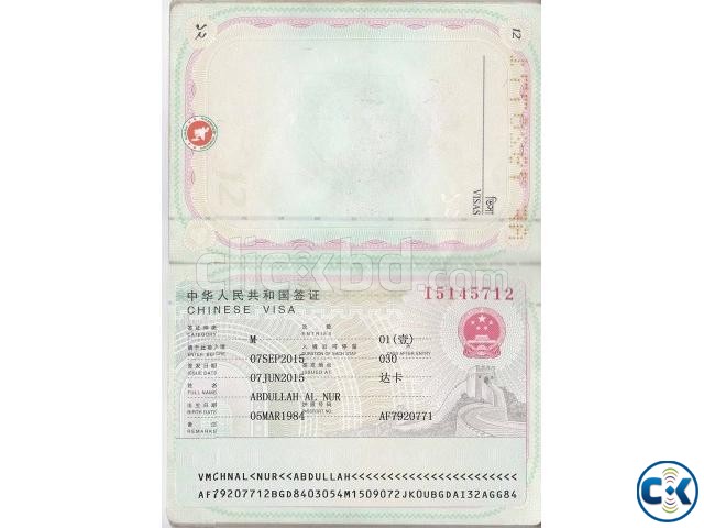 China 1 Year Multiple Tourist Visa large image 0