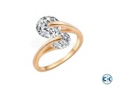 Rose Gold Plated hion Design Twin Zircon CZ