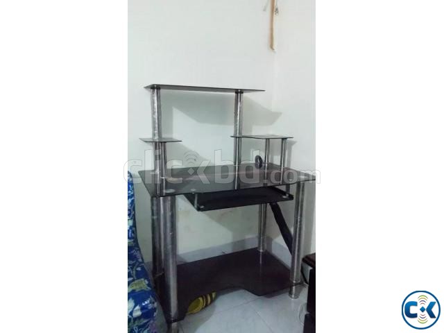 Glasstop Computer Table up for Sale Only 3500 large image 0