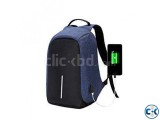 Anti-theft Backpack With USB Charge Port Jeans Color