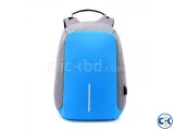 Anti-theft Backpack With USB Charge Port Blue Color