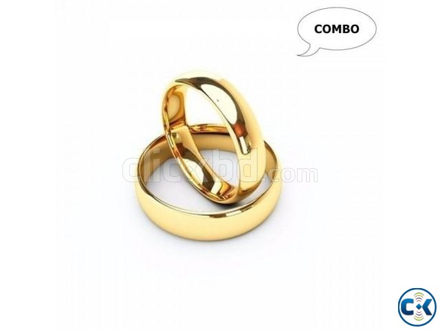Pack of 2 Couple Gold Plated Finger Ring large image 0