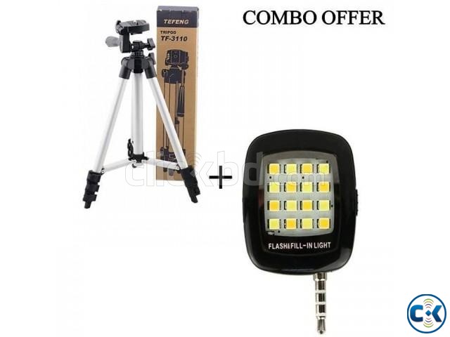 Combo of Tripod-3110 Camera and Mobile Stand 16 LED Selfie large image 0