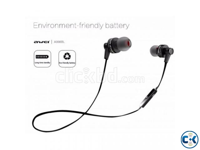 Awei A990BL Sweat-Proof Flat-Wire Wireless Headphone large image 0