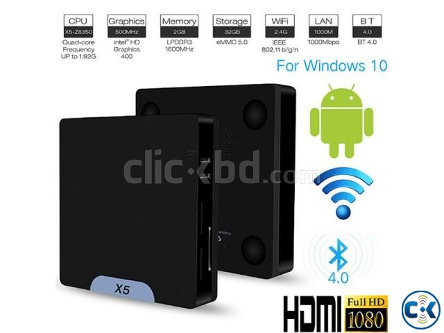 X5 Mini PC TV Box 64bit Win10 Android 5.1 large image 0