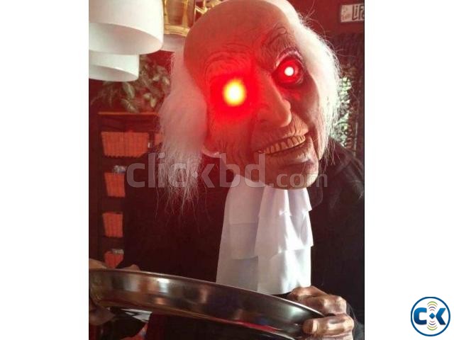 HALLOWEEN Decoration Standing Bobble Head Butler Red Eye large image 0