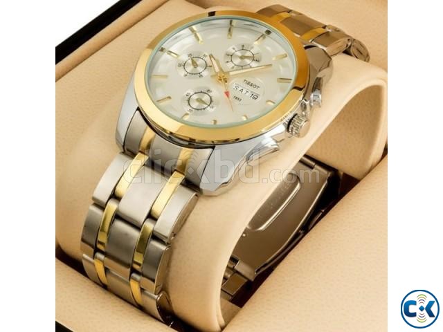TISSOT DAY AND DATE TWO TONE WATCH large image 0