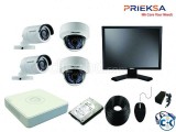 CCTV Camera package HikVision 4pc with Monitor Installation