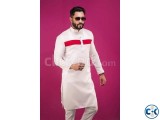 Off White with Red Stripe Design Cottn Panjabi 9