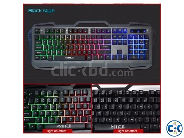 AK-400 Metal Three-Color Backlit Gaming Keyboard Wired Suspe large image 0