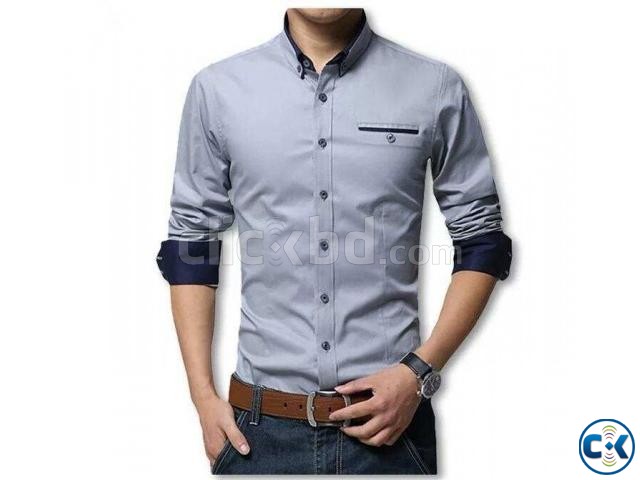 Gray Long Sleeve Casual Shirt for Men UPF large image 0