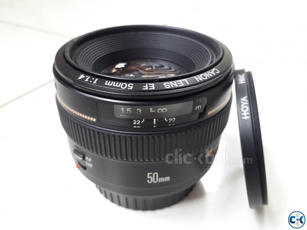 Canon EF 50mm F1.4 USM Camera Lens with HOYA filter large image 0