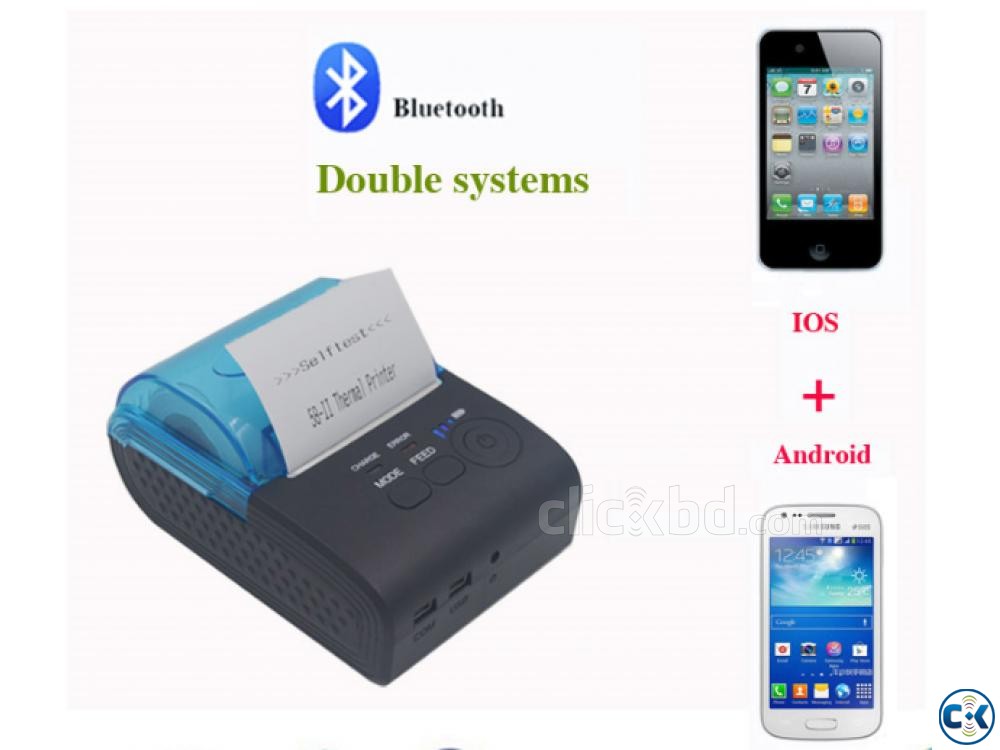 Portable mobile wireless Bluetooth Thermal printer large image 0