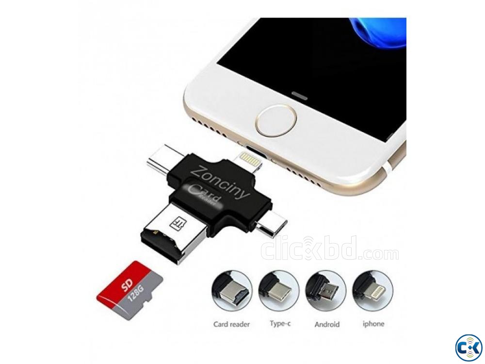 4 in 1 OTG Card Reader for iphone 01611288488 large image 0