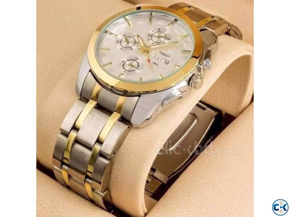 Stainless Steel Quartz Wrist Watch for Men large image 0