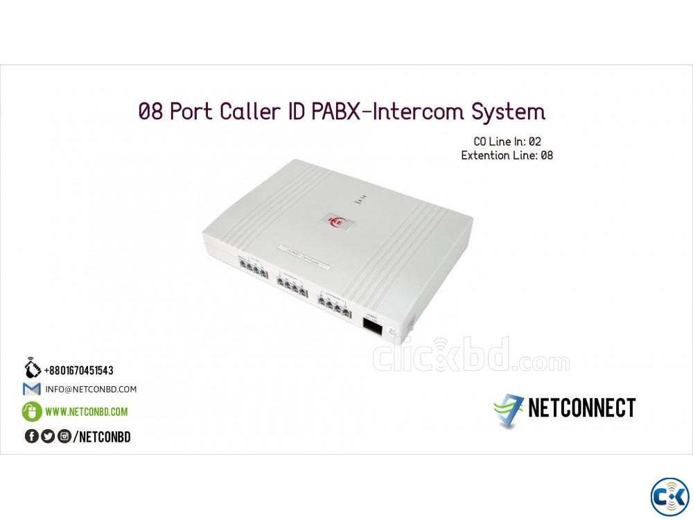08 Port Caller ID PABX-Intercom System for Office large image 0