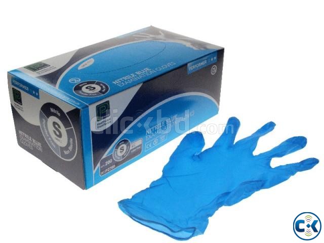 Disposable Blue Long Nitrile Examination Gloves large image 0