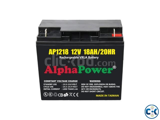 AlphaPower VRLA AGM Battery 12V 18Ah 20HR for UPS Others large image 0