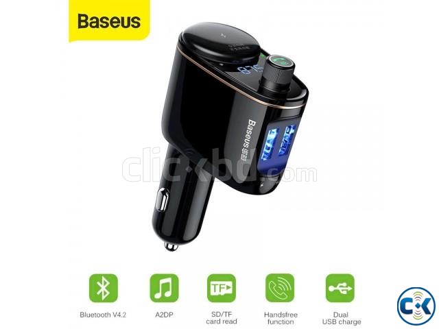 Baseus S-06 Bluetooth MP3 Vehicle Dual USB Car Charger large image 0
