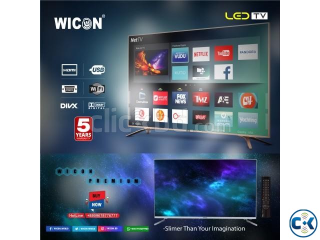 Wicon premium 43 boarderless smart LED tv large image 0