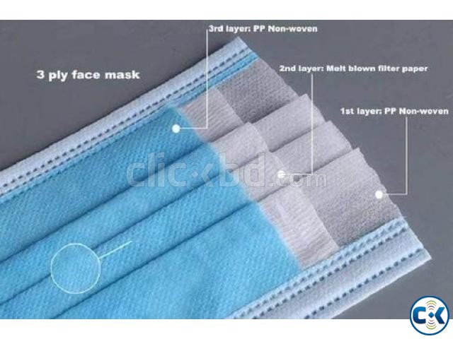 Disposable 3ply Surgical Face Mask Melt-Blown and Non-Woven large image 3