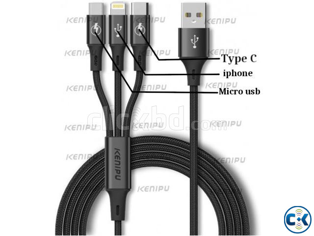 3 in 1 usb data cable and charging cable. large image 0