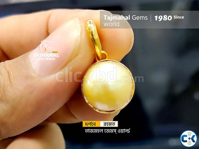  গোল্ডেন মুক্তার লকেট Mukta Pathar - Pearl Gemstone Price large image 1