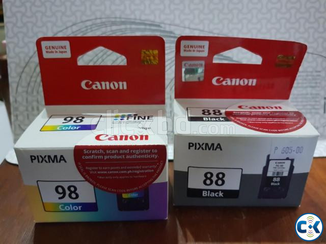 Canon original genuine PG-88 CL-98 black color ink cartridge large image 3