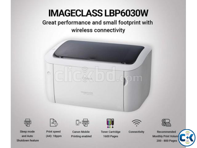 Canon LBP6030W Wireless Black White Mono Laser Printer large image 2