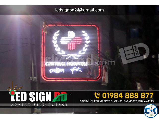 LED Sign Acrylic Letter p10 Moving Display Board with Neon large image 1