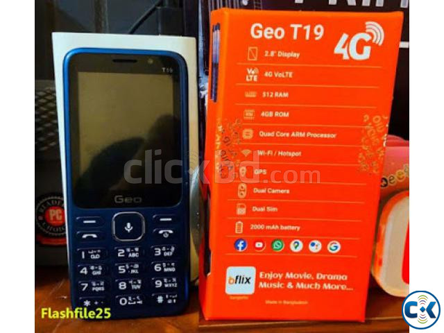 Geo T19 Button Phone With Wifi Bluetooth 4G GPS large image 1