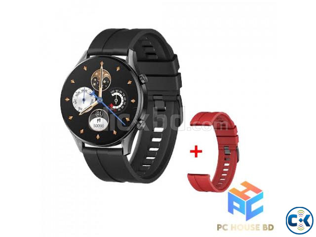 IMILAB W12 SMART WATCH DUAL STRAP EDITION BLACK RED STRAP large image 1