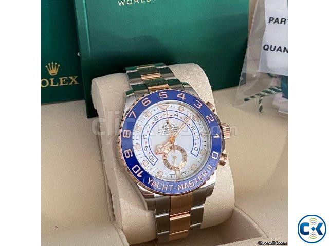 Rolex Yacht Master II White Dial Blue Bezel Stainless Steel large image 1