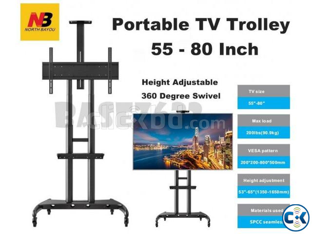AVA1800-70-1P 55 to 80 Portable TV Trolley Stand large image 0