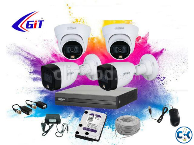 CCTV 4pcs full color camera package large image 0