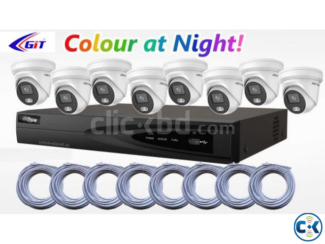 CCTV 8 pcs full color with audio technology camera package large image 0
