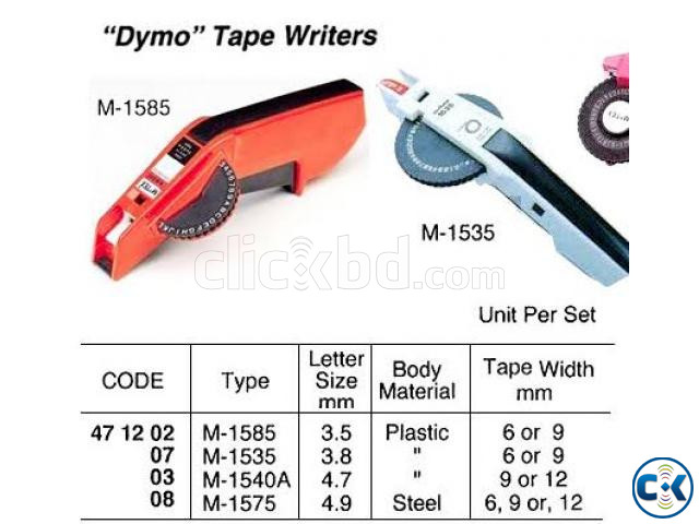 Dymo M-1585 Tape Writer with 2 tape large image 2