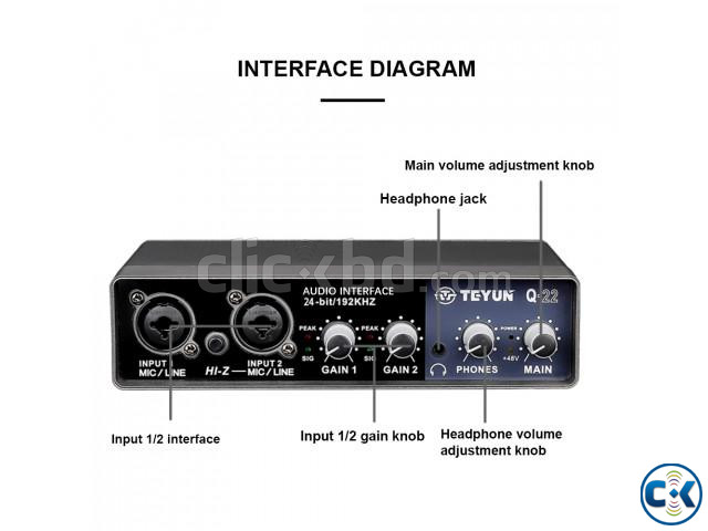 2x2 USB Audio Interface 24Bit 192 Khz USB Sound Card large image 0